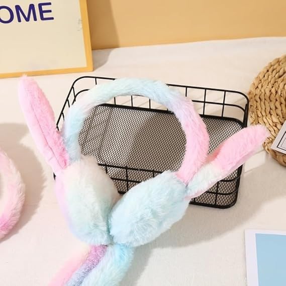 Cute Bunny Ear Muffs with Moving Ears | Warm Plush Winter Ear Warmers