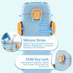 Bus-Shaped Kids Water Bottle 500ML with Straw & Strap – Leak-Proof Design