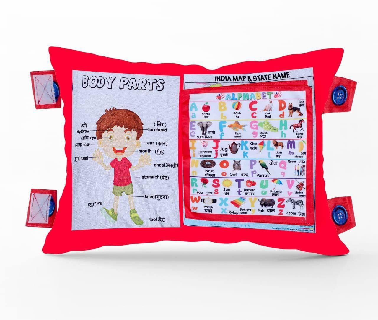 Learning Cushion Pillow Book for Kids | Soft 2-in-1 English Hindi Book