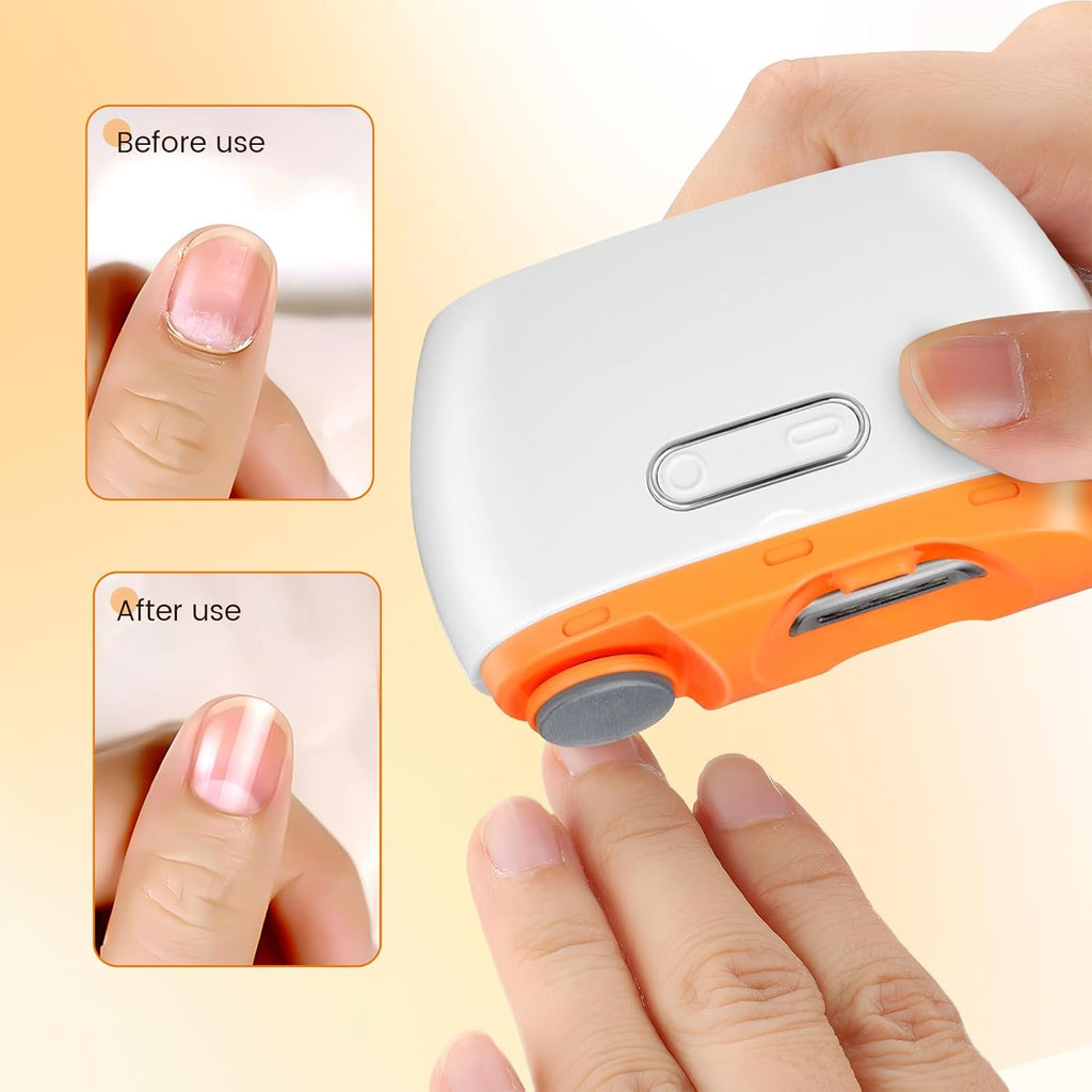 2-Speed Electric Nail Clipper & Polisher with LED, Safe for Kids & Seniors