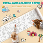 Drawing Paper Roll for Kids 30×300 cm – Large Animal World Coloring Sheet