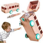 Bus-Shaped Kids Water Bottle 500ML with Straw & Strap – Leak-Proof Design