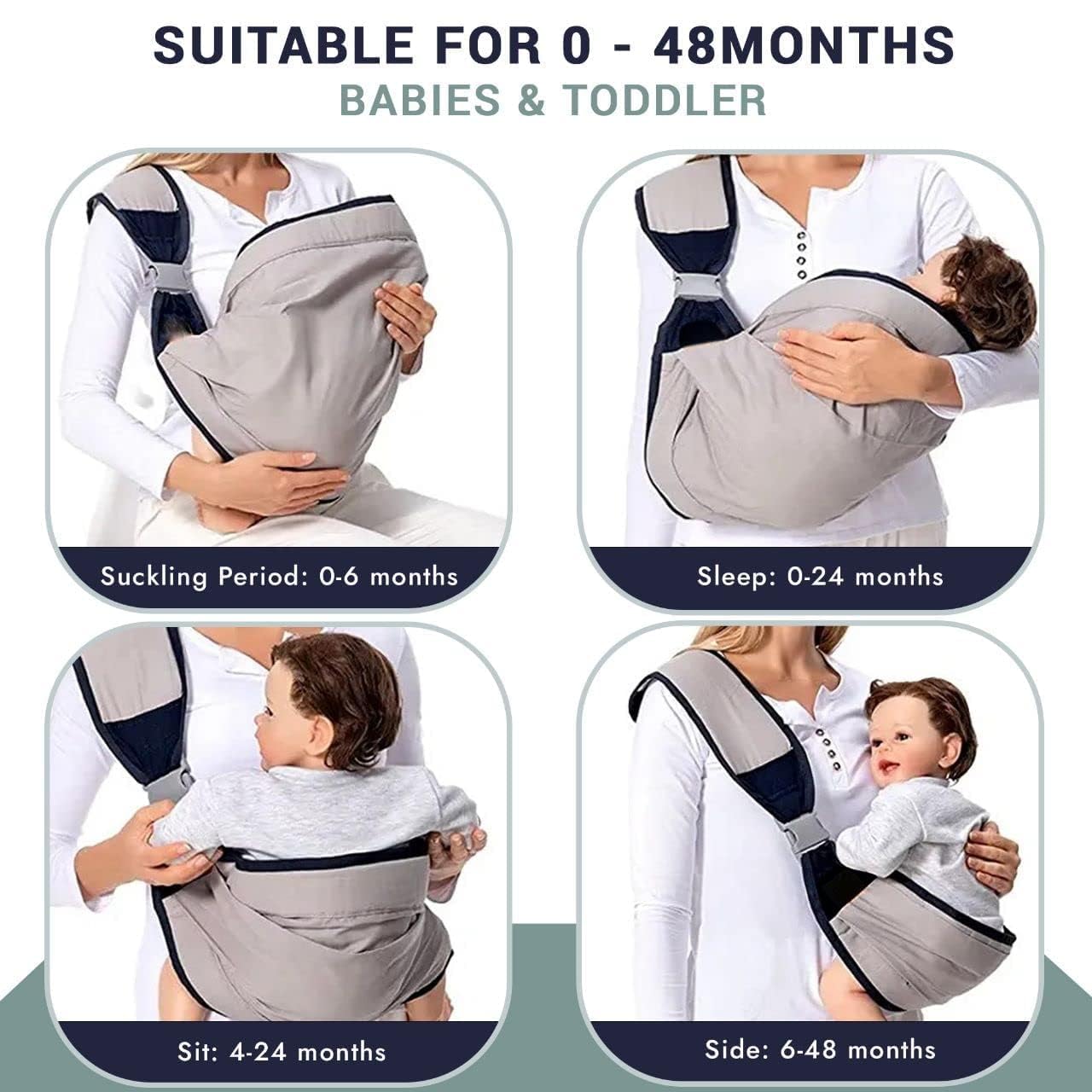 Ergonomic Baby Sling Carrier with 3D Mesh Cotton | Newborn to Toddler