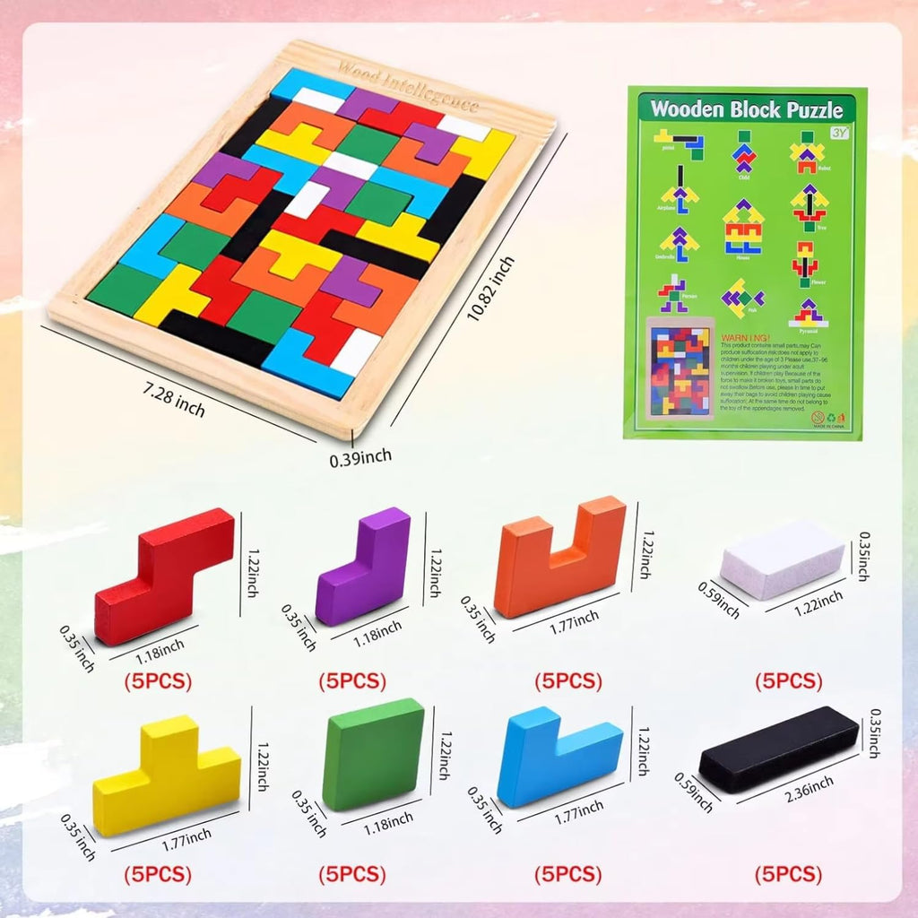 Wooden Montessori Puzzle Toy for Kids & Adults – Brain Teaser & Learning Game