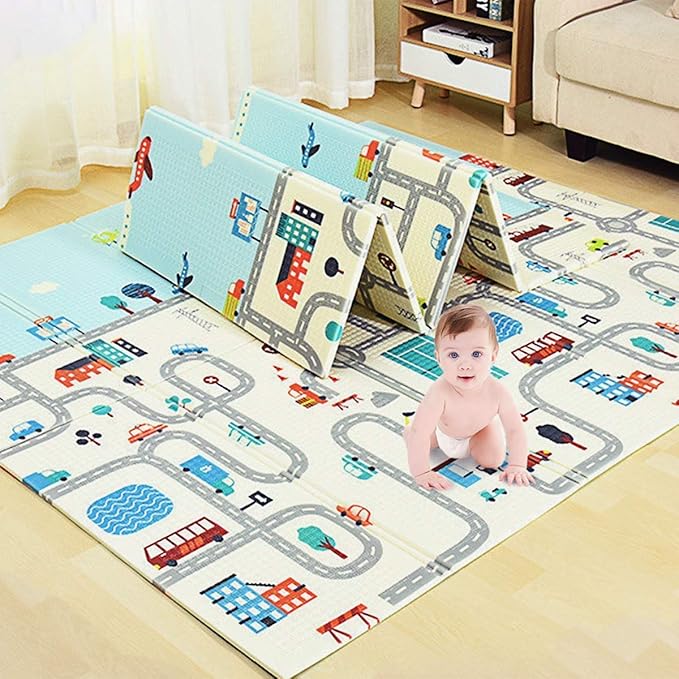 Foldable Waterproof Baby Play Mat | Large Non-Toxic Foam Floor Mat