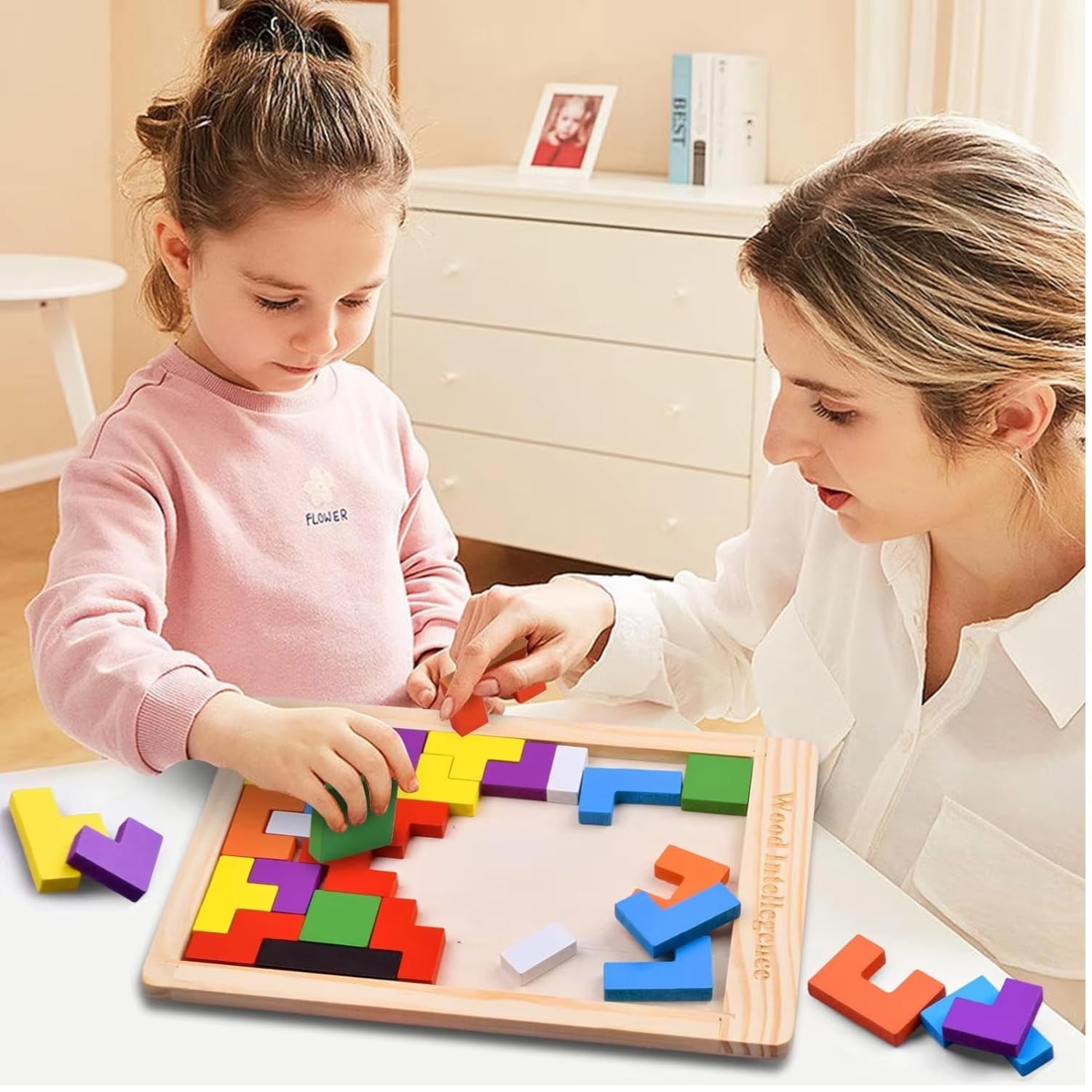 Wooden Montessori Puzzle Toy for Kids & Adults – Brain Teaser & Learning Game