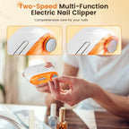 2-Speed Electric Nail Clipper & Polisher with LED, Safe for Kids & Seniors