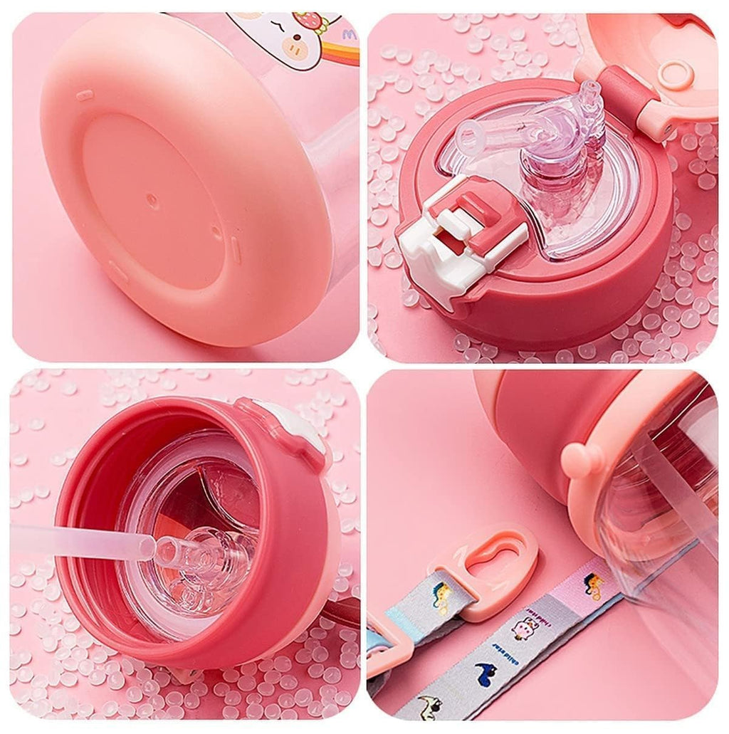 Cute Kids Cartoon Water Bottle with Sipper – Leak-Proof BPA-Free 550ml