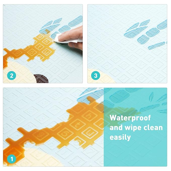 Foldable Waterproof Baby Play Mat | Large Non-Toxic Foam Floor Mat