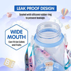 Cute Kids Cartoon Water Bottle with Sipper – Leak-Proof BPA-Free 550ml
