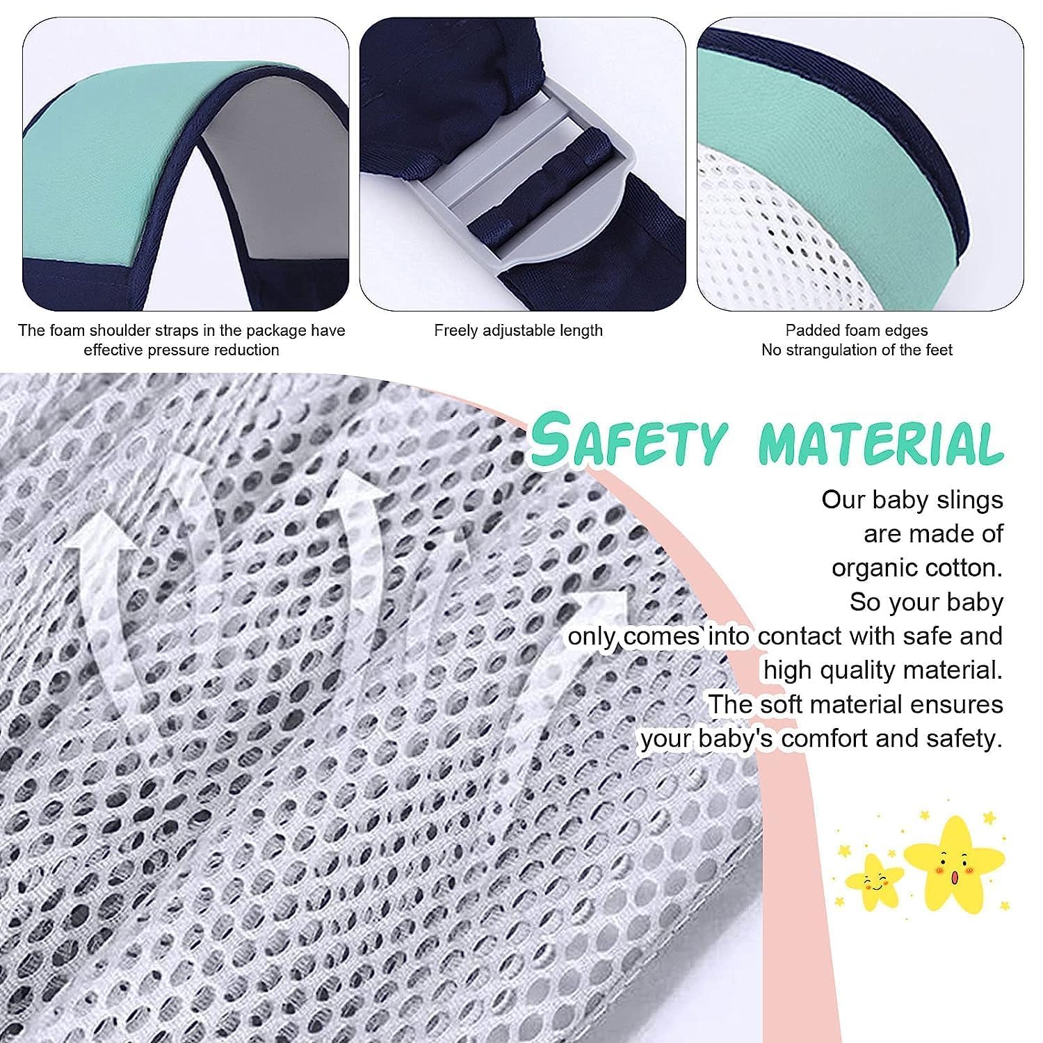 Ergonomic Baby Sling Carrier with 3D Mesh Cotton | Newborn to Toddler