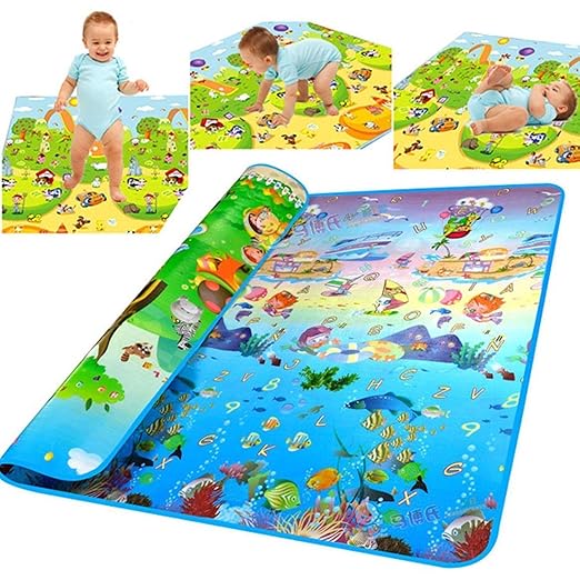 Double-Sided Waterproof Baby Play Mat | Large Foldable Kids Floor Mat