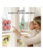 Baby Spinner Toys with Suction Cups (Pack of 3) | Silicone Fidget Spinners for Kids & Babies | BPA-Free Bath & Travel Toys