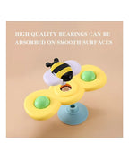 Baby Spinner Toys with Suction Cups (Pack of 3) | Silicone Fidget Spinners for Kids & Babies | BPA-Free Bath & Travel Toys