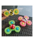 Baby Spinner Toys with Suction Cups (Pack of 3) | Silicone Fidget Spinners for Kids & Babies | BPA-Free Bath & Travel Toys